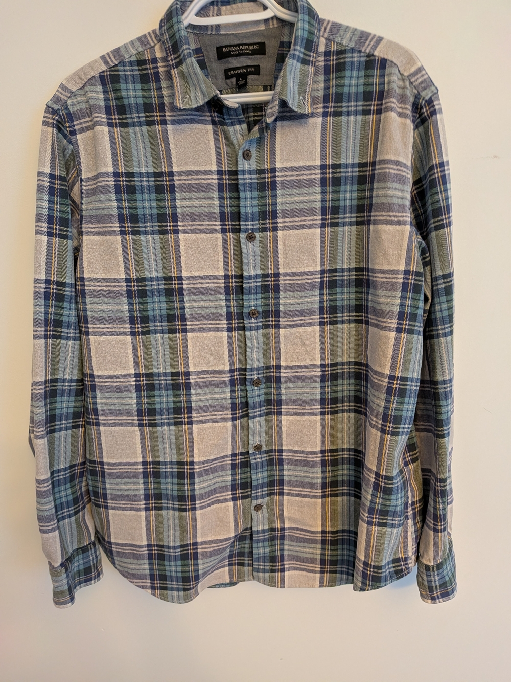 Banana Republic Men's Plaid Button-Down Shirt Flannel